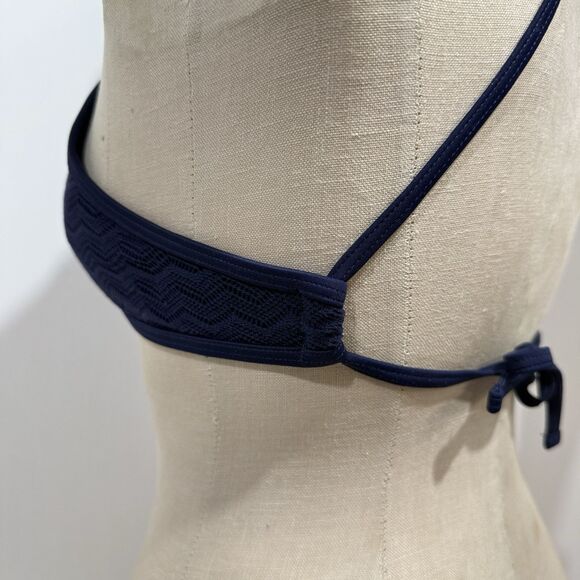Aerie Cropped Helter Neck Blue Lace Swimsuit Top Size SP Adjustable - Picture 15 of 16